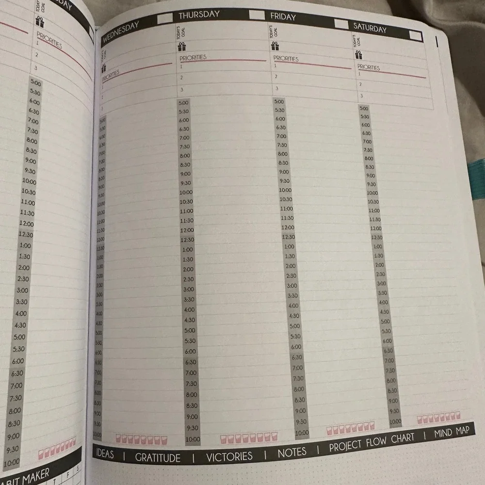 Freedom Mastery Law of Attraction Planner Undated 12 Month Life Organizer Teal